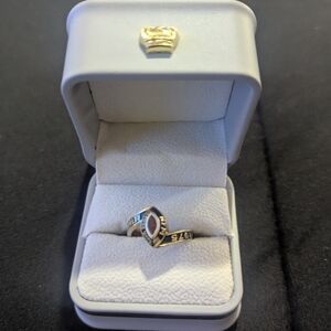 Gold-Ton925 Silver Covered In Gold Marquise Accent Ring with Red Stone